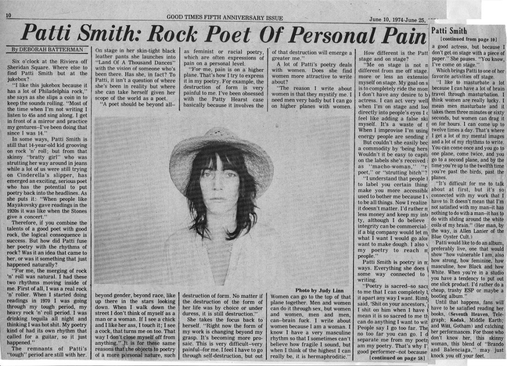 Patti Smith interview 2